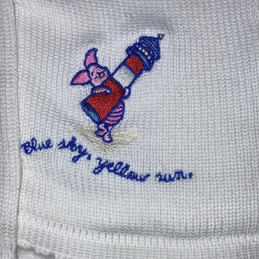 Disney store Winnie the Pooh piglet beach nautical white knit cardigan sweater - Picture 2 of 10